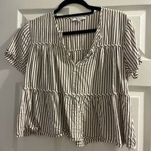 Madewell Seamed Popover Top in size Large